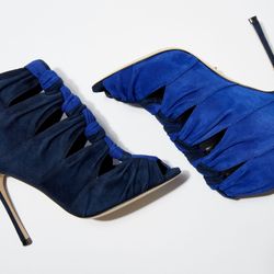 Sandales en Velours de Cuir Royal bicolore bleu profond/bleu roi Talon 10 cm - Sergio Rossi - Modalova