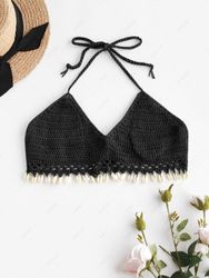 Haut de Bikini avec Soutien-gorge en Crochet et Embelli de Coquillages L - Zaful FR - Modalova