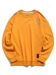 Sweat-shirt Oriental Lettre Graphique Caractère Chinois Applique Imprimé S - Zaful FR - Modalova