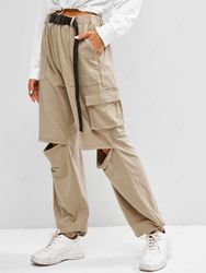 ZAFUL Pantalon de Survêtement Découpé Bouclé à Taille Haute avec Poche L - Zaful FR - Modalova