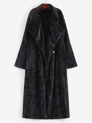 Manteau Long Fourré Surdimensionné à Goutte Epaule en Fausse Fourrure Taille unique - Zaful FR - Modalova