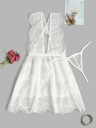 Ensemble de Body Sexy Superposé Croisé en Dentelle Transparente Taille unique - Zaful FR - Modalova