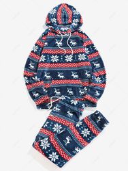 Ensemble de Sweat à Capuche Fourré Flocon de Neige et de Pantalon Deux Pièces - ZAFUL - Modalova