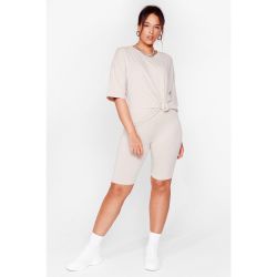 Womens Grande Taille - Ensemble T-Shirt Oversize & Short Cycliste Ne Me Fais Pas Pédaler - Nasty Gal - Modalova