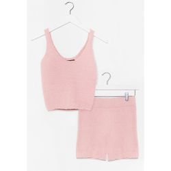 Womens Ensemble Confort Crop Top & Short En Maille Éponge Comme Une Envie De Chiller - Nasty Gal - Modalova