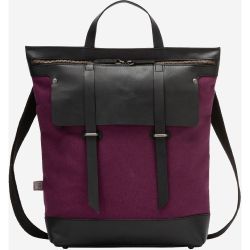 Grand sac à dos et homme en cuir et toile bicolore avec fermeture à glissière et bretelles amovibles - DUDU - Modalova
