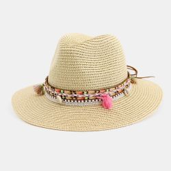 Chapeau de paille chapeau melon chapeau de plage en plein air plage crème solaire parasol mode élégant chapeau de jazz - Newchic - Modalova