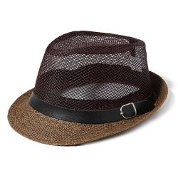 Mens Panama solide paille jazz respirant cap extérieur voyage parasol mode chapeau de soleil - Newchic - Modalova
