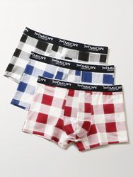 Multipacks Coton Plaid Sexy Sous-vêtements respirants Pochette antibactérienne Boxer - Newchic - Modalova