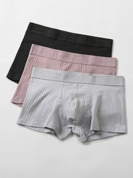 Sous-vêtements antibactériens rayés en coton tricoté Multipacks Boxer sans couture - Newchic - Modalova