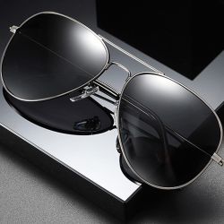 Lunettes de soleil à monture en métal pour hommes avec miroir de grenouille Lunettes de soleil polarisées - Newchic - Modalova