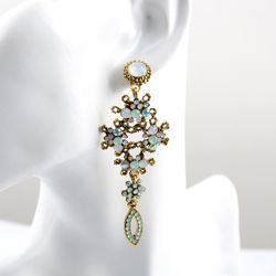Vintage ajouré incrusté de cristal longues boucles d'oreilles géométriques strass pendentif boucles d'oreilles Chic bijoux - Newchic - Modalova