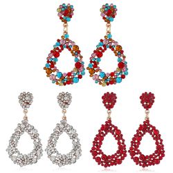 Boucles d'oreilles Vintage goutte d'eau exagérée géométrique strass pendentif boucles d'oreilles Chic bijoux - Newchic - Modalova
