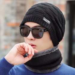 Bonnet de laine épais et tricoté chaud Bonnet de cyclisme en coton froid - Newchic - Modalova