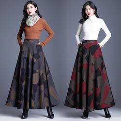 Plaid Jupe en laine grand stylo Une jupe longue mot jupe cache-cernes était mince jupe épaisse - Newchic - Modalova
