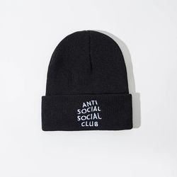 Unisexe anti-social impression tricoté chapeau de laine bonnet de tête de mort bonnet avec lettre - Newchic - Modalova
