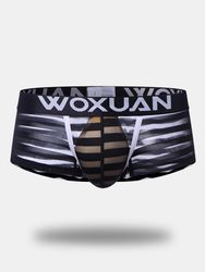 Caleçon boxeur sexy sans couture transparente respirant net rayé mince avec poche patchworks - Newchic - Modalova