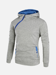 Mens Sweat A Capuche Décontracté Epais En Couleur Solide Avec Côté Zippé Veste de Sport - Newchic - Modalova