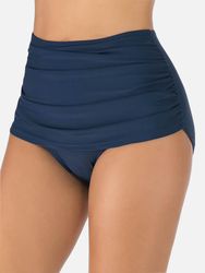 Culotte de natation taille haute à volants bas de maillot de bain de couleur unie - Newchic - Modalova