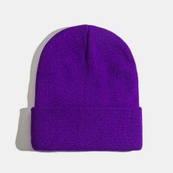 Unisexe couleur unie tricoté laine chapeau crâne casquette bonnet casquettes - Newchic - Modalova