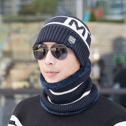 Bonnet tricoté pour homme, écharpe et chapeaux avec lettres chaudes en velours - Newchic - Modalova