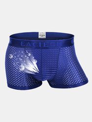 Boxer Sexy en Maille Respirante en Soie Glacée Mince Sous-vêtement avec Couture U Convexe - Newchic - Modalova