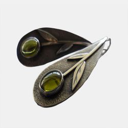 Boucles d'oreilles émeraude olive feuille de métal Vintage boucles d'oreilles goutte d'eau géométrique bijoux ethniques - Newchic - Modalova