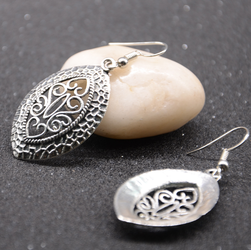Vintage géométrique pêche coeur découpe pendentif boucles d'oreilles ethniques longues boucles d'oreilles bijoux Chic - Newchic - Modalova