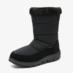 Bottes de neige plates imperméables pour l'hiver avec glissière chaude et glissière chaude - Newchic - Modalova