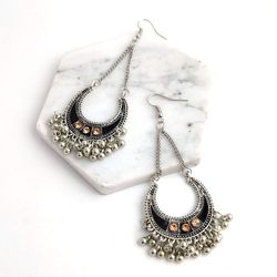 Boucles d'oreilles à franges gouttelettes vintage boucles d'oreilles diamant ménisque géométrique bijoux bohème - Newchic - Modalova