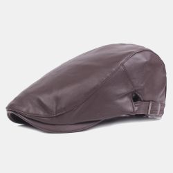Casquettes de béret en cuir artificiels Casquette de gavroche décontractée Chapeaux chauds - Newchic - Modalova