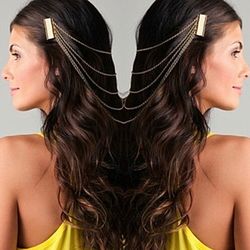 Tendance Chaîne Tassel Métal Chapeaux Élégant Longue Chaîne Peigne Accessoires Cheveux Accessoires - Newchic - Modalova