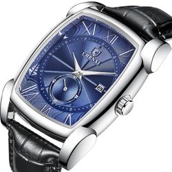 Montre-bracelet classique géométriques avec ceinture en cuir étanche et montre à quartz - Newchic - Modalova