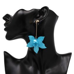Vintage résine stéréoscopique fleur boucles d'oreilles géométriques pendentif fleur boucles d'oreilles bijoux de Bohême - Newchic - Modalova