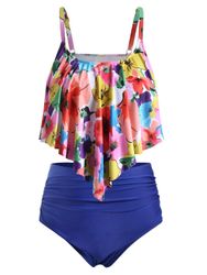 Maillots de Bain Maillot de Bain Tankini Fleuri Taille Haute de Grande Taille Volants - Dresslily FR - Modalova