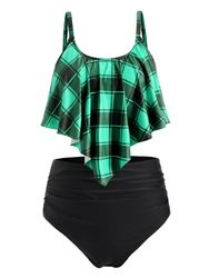 Maillots de Bain Maillot de Bain Tankini Carreaux Taille Haute de Grande Taille Volants - Dresslily FR - Modalova