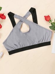Soutien-Gorge avec Croisés sur le Devant et Bande de Couleur Contrastée Grande-Taille - ZAFUL - Modalova