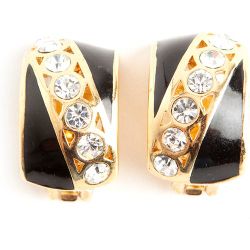Boucles d'oreilles clip en cristal Art Déco authentiques d'occasion - Dior Vintage - Modalova