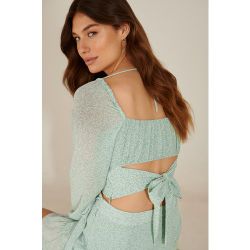 Chemisier Froncé À Manches Longues Avec Détail En Matière Recyclée - Green - Pamela x NA-KD Reborn - Modalova