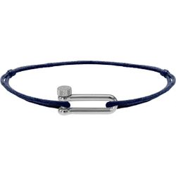 Promo : Bracelet B25602506 - ATTACHANTE Acier Poli Cordon Coton Marine réglable - Rochet - Modalova