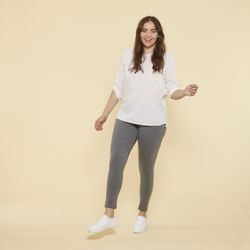 Legging taille élastique punaises latérales aspect chiné grandes tailles - Gris Anthracite Chiné - 3 SUISSES - Modalova