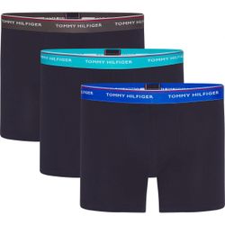 Promo : Pack de 3 boxers mi-longs logotés ceinture élastique bleus TH Underwear - Tommy Hilfiger Underwear - Modalova