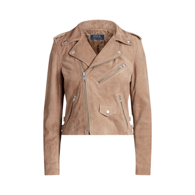 Veste Moto Express En Daim Véritable - Taille M, Couleur Camel, Neuve Avec étiquettes