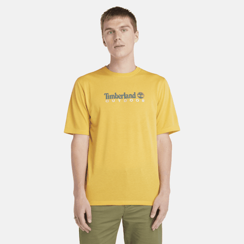 T-shirt anti-UV imprimé en jaune, , jaune, Taille: L - Timberland - Modalova