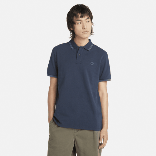 Polo en piqué avec liserés Millers River en bleu foncé, , bleu, Taille: 3XL - Timberland - Modalova