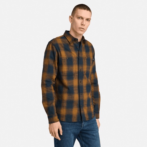 Chemise épaisse en flanelle Windham en bleu marine/jaune, , jaune, Taille: 3XL - Timberland - Modalova