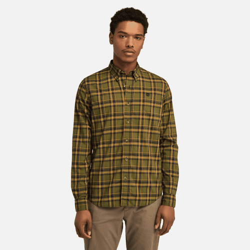 Chemise à carreaux en popeline extensible en vert, , vert, Taille: L - Timberland - Modalova