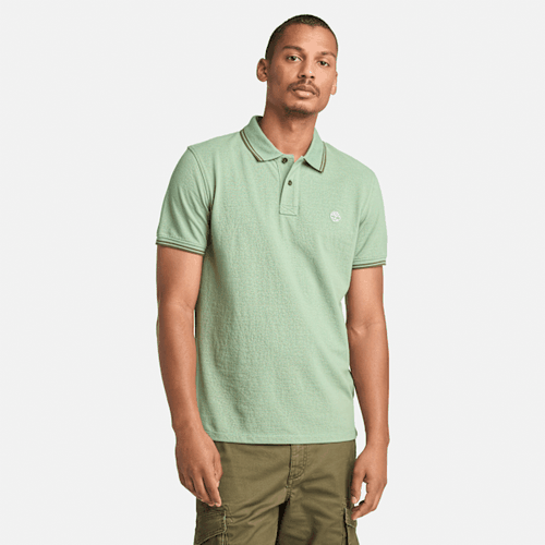 Polo en piqué avec liserés Millers River en vert, , vert, Taille: 3XL - Timberland - Modalova