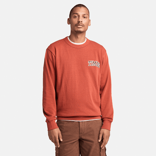 Sweat à col rond et motif TIMBS en rouge, , rouge, Taille: L - Timberland - Modalova