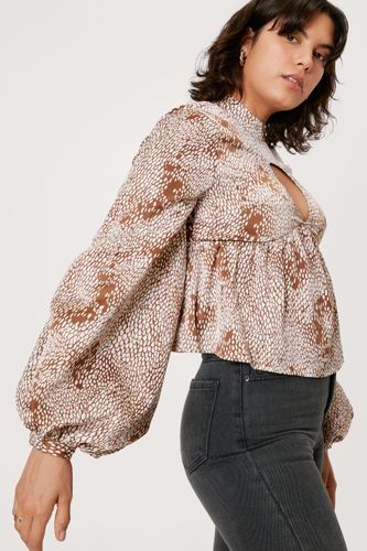 Chemisier Imprimé À Dos Ouvert Et À Bord Évasé - - 32 - Nasty Gal - Modalova